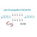 Lotto 10 Lampadine a Led 6w Oliva V-TAC VT-1855 E14 6400K