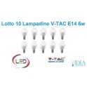 Lotto 10 Lampadine A Led E14 6W V-TAC VT-1880 6400K