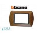 Placca Living 3 posti Bticino Effetto Legno