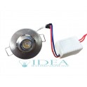 Mini spot Led tondo 1w- 12V 6500°K 